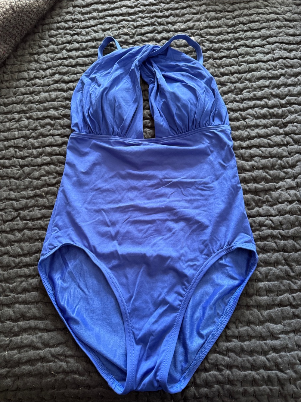 Carmen Marc Valvo Royal Blue Twist-Front One-Piece Swimsuit